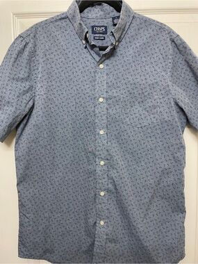 Chaps Men’s Blue Short-Sleeve Button-Down Shirt